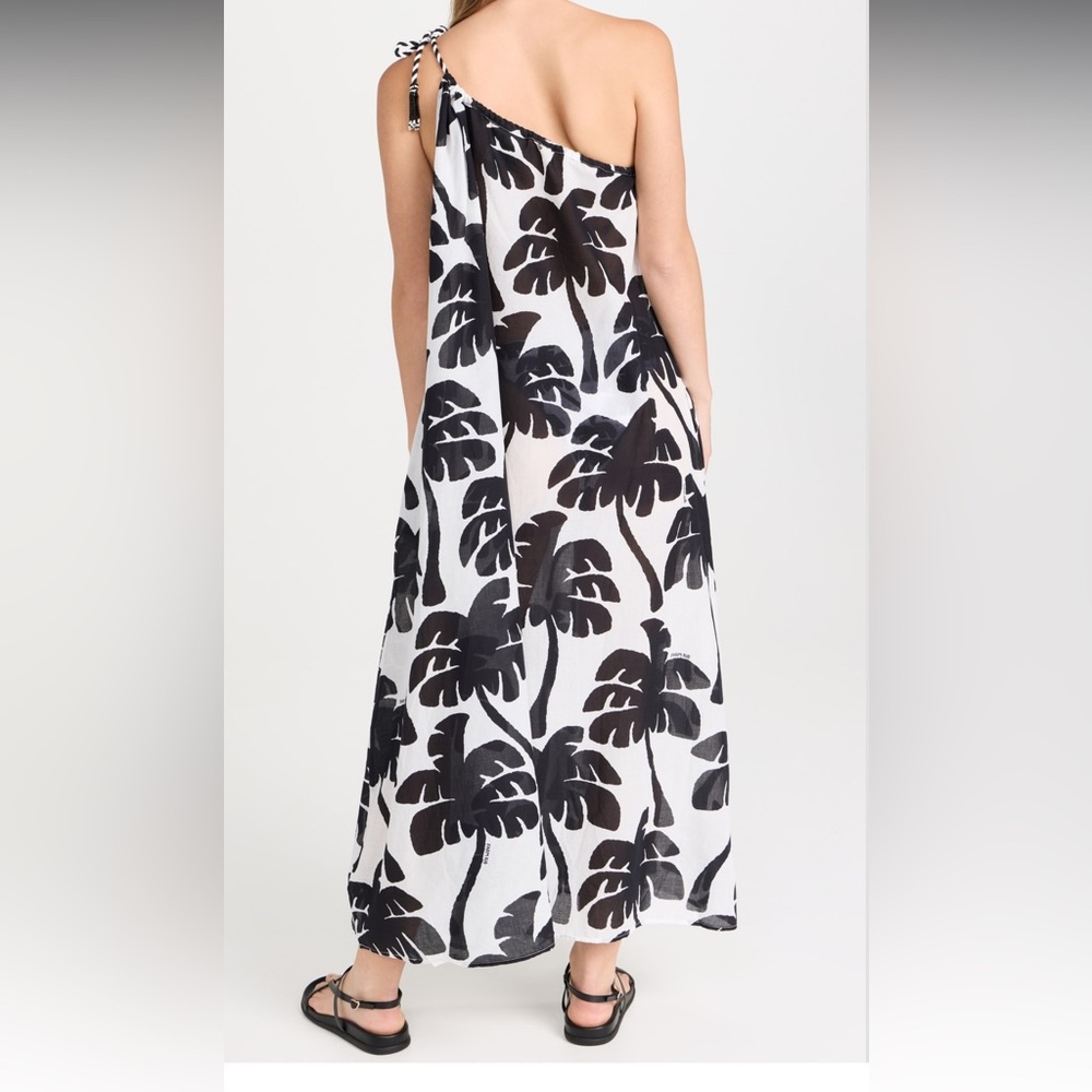 Farm Rio Black and White Palm Print Dress - Picture 2 of 4